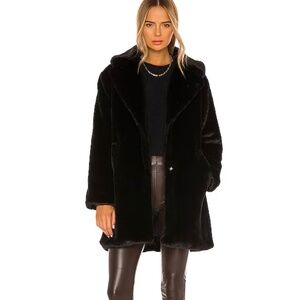 New Lamarque Linnea Faux Fur Coat Black Revolve Women's Size S